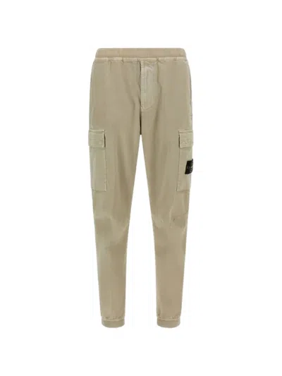 Stone Island Garment-dyed Stretch Cotton Cargo Pants In Pattern