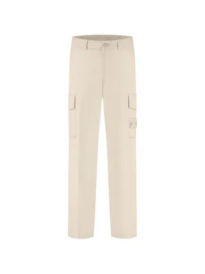 Stone Island Logo-patch Cargo Pants In Gray