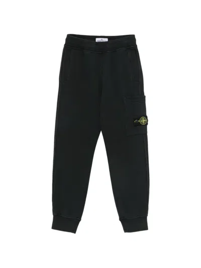 Stone Island Kids' Logo-patch Cargo Track Pants In Black