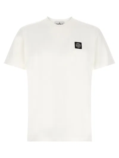 Stone Island Logo-patch Cotton Jersey T-shirt In White