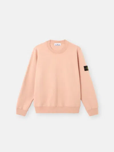 Stone Island Logo-patch Cotton Sweatshirt In Rose