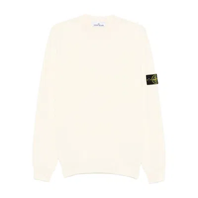 Stone Island Logo-patch Crew-neck Sweater In Neutral