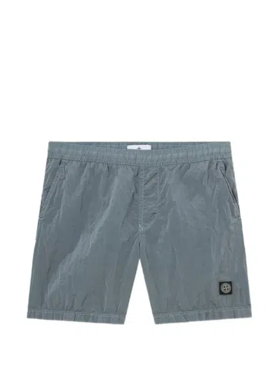 Stone Island Regular-fit Mid-length Swim Shorts With Pockets In Gray