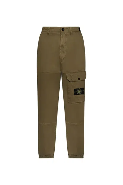 Stone Island Logo-patch Loose-fit Cargo Pants For Men In Brown