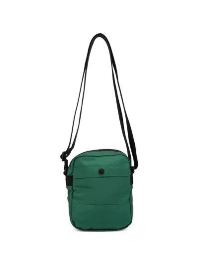 Stone Island Logo-patch Messenger Bag In Green