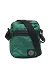 Stone Island Shoulder Bag Durable Fabric Zip Pocket In Green