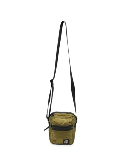 Stone Island Logo-patch Messenger Bag In Green