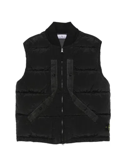 Stone Island Logo-patch Padded Jacket In Black