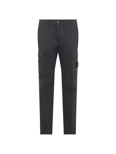 Stone Island Logo-patch Pocket Trousers In Gray