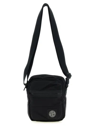 Stone Island Logo-patch Polyamide Crossbody Bag In Purple