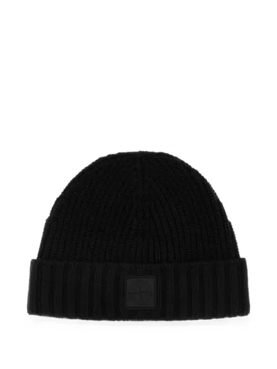 Stone Island L2s15n100006s01ff Cashmere Ribbed Beanie In Red