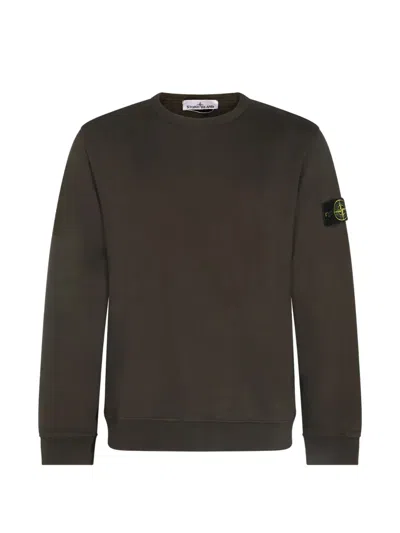 Stone Island Logo-patch Sweatshirt In Green
