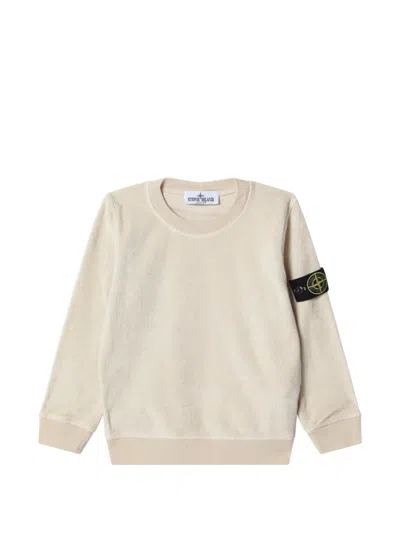 Stone Island Kids' Logo-patch Sweatshirt In Neutral