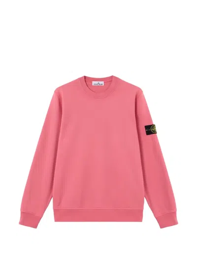 Stone Island Logo-patch Sweatshirt In Pink
