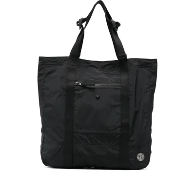 Stone Island Zip Pocket Bag With Internal Snap Pocket And Compass Logo Patch In Red