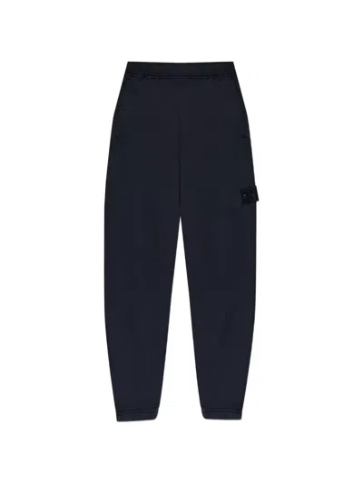 Stone Island Logo-patch Track Pants In Blue