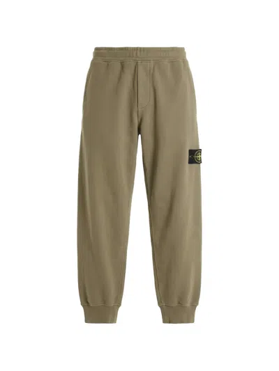 Stone Island Jogging Trousers In Recycled Polyester With Compass Logo In Green
