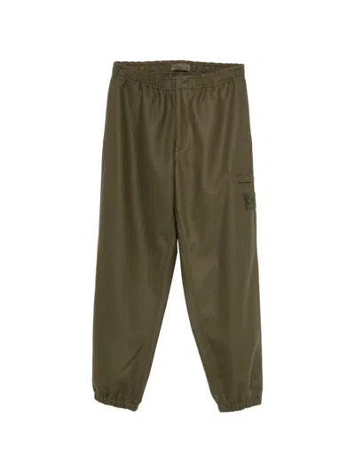 Stone Island Logo-patch Track Pants In Green