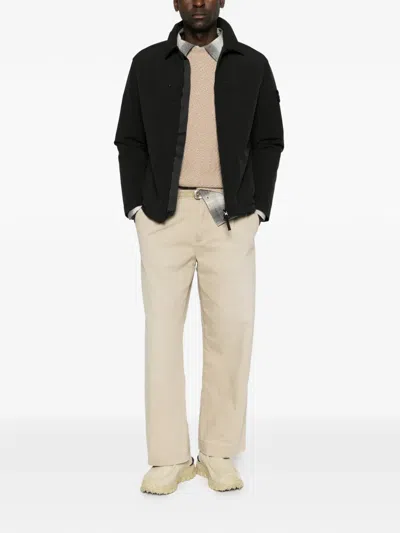 Stone Island Logo-patch Zip-up Jacket In Animal Print