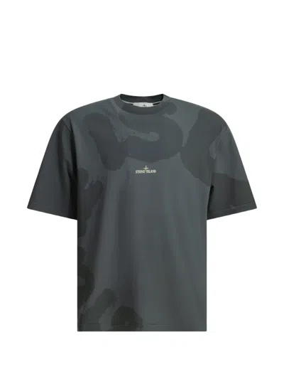 Stone Island Logo-print T-shirt In Gray