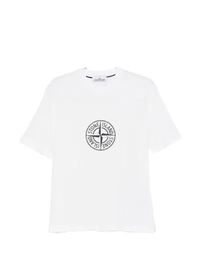 Stone Island Logo-print T-shirt In White