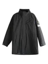 Stone Island Logo-patch Padded Coat In Blue