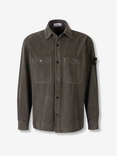 Stone Island Logo-patch Jacket In Gray