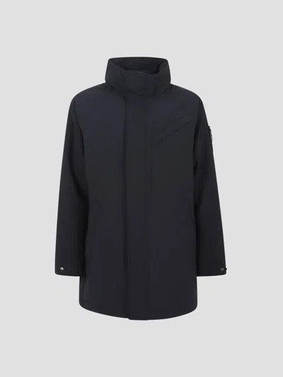 Stone Island Long Fashion Jacket In Blue