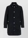 Stone Island Long-sleeved Hooded Cotton Jacket In Blue