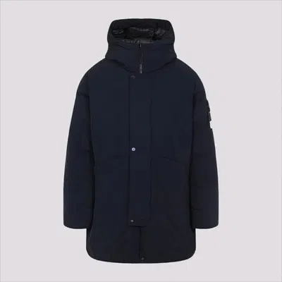 STONE ISLAND LONG INSULATED PADDED JACKET WITH HIGH COLLAR AND HOOD