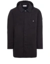 STONE ISLAND STONE ISLAND VESTE LONGUE NOIR COTON