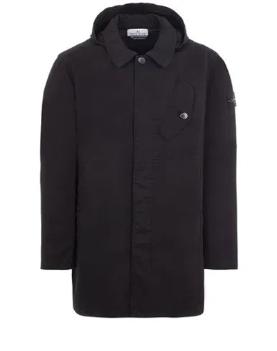 Stone Island Veste Longue Noir Coton