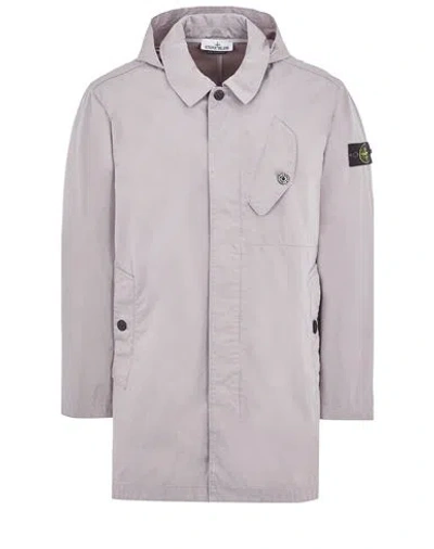 Stone Island Veste Longue Gris Coton