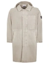 Stone Island Veste Longue Gris Coton, Lyocell In Gris