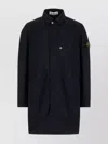 Stone Island Long Length Polyester Jacket With Slit Pockets