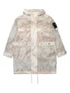 Stone Island Parka With Camouflage Motif And Anti-drop In Neutrals