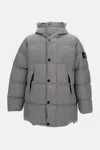 Stone Island Hooded Down Parka With Wind Resistance In Pattern