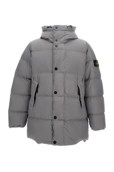 STONE ISLAND LONG PUFFER JACKET WITH HOOD