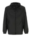 Stone Island Nylon Windbreaker With Hood And Pockets In Black
