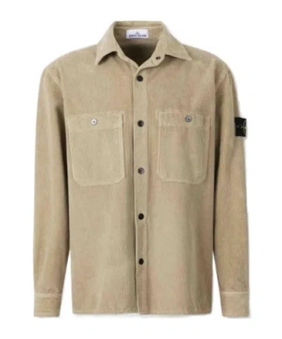 Stone Island Long Sleeve Casual Jacket In Brown