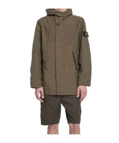 Stone Island Long Sleeve Casual Jacket In Military Green