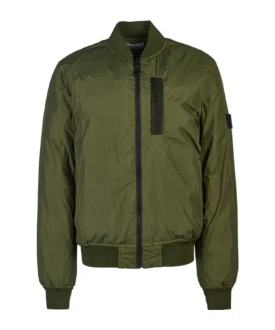 Stone Island Long Sleeve Casual Jacket In Military Green