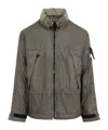 Stone Island Logo Patch Zip-up Jacket In Military Green