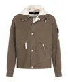 Stone Island Men's Hooded Cotton Jacket In Military Green