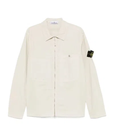 Stone Island Long Sleeve Casual Jacket In Moss Green