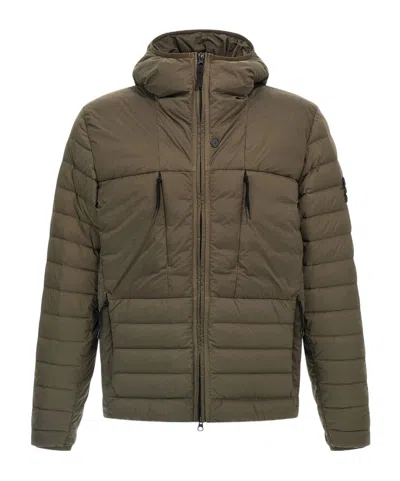 Stone Island Long Sleeve Cotton Coat In Brown
