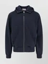 Stone Island Long Sleeve Cotton Sweatshirt With Ribbed Trim In Blue