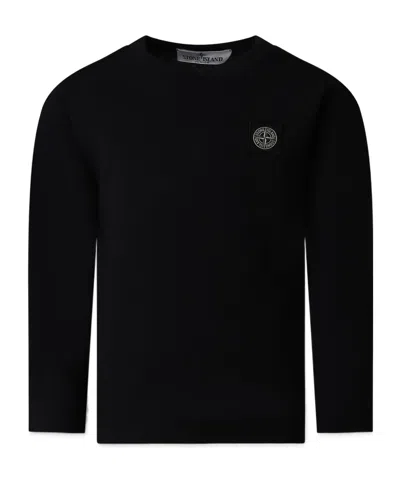 Stone Island Long-sleeve Cotton T-shirt In Black
