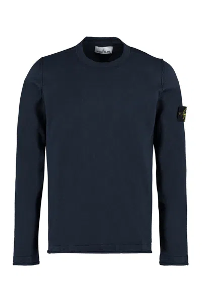 Stone Island Long Sleeve Crew-neck Sweater In Black