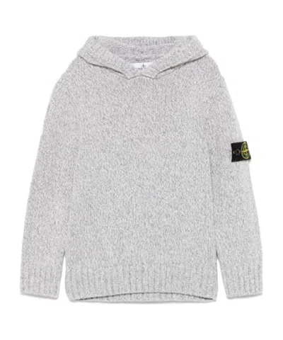 Stone Island Long Sleeve Hooded Sweater In Gray